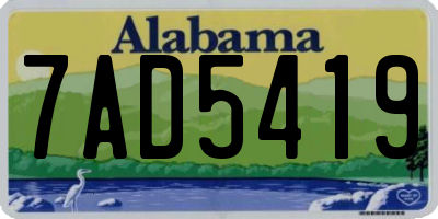 AL license plate 7AD5419
