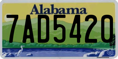 AL license plate 7AD5420