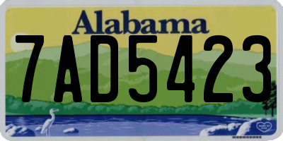 AL license plate 7AD5423