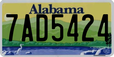 AL license plate 7AD5424
