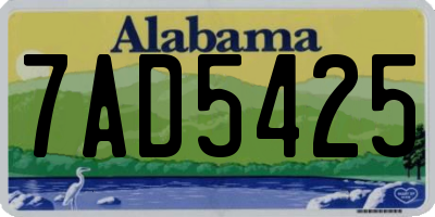 AL license plate 7AD5425