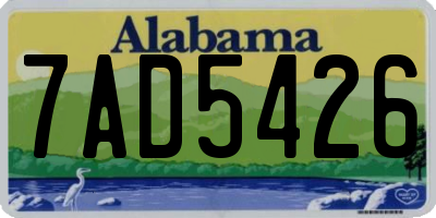 AL license plate 7AD5426