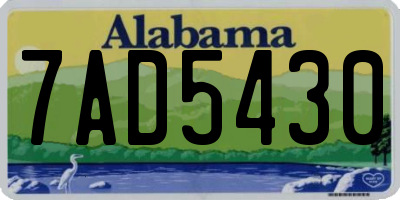 AL license plate 7AD5430