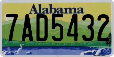 AL license plate 7AD5432