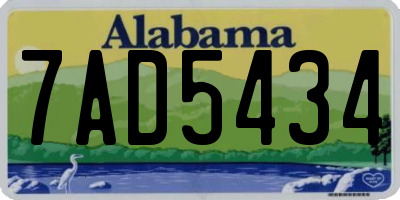 AL license plate 7AD5434