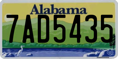 AL license plate 7AD5435