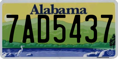 AL license plate 7AD5437