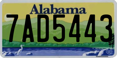 AL license plate 7AD5443
