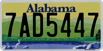 AL license plate 7AD5447