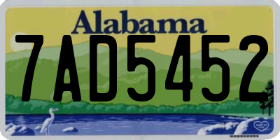 AL license plate 7AD5452