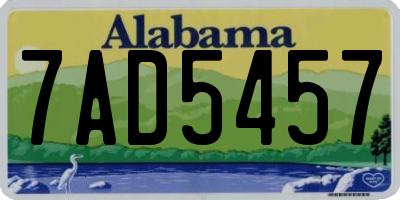 AL license plate 7AD5457