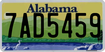 AL license plate 7AD5459