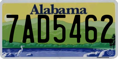 AL license plate 7AD5462
