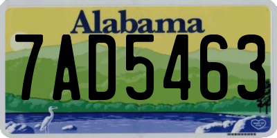 AL license plate 7AD5463