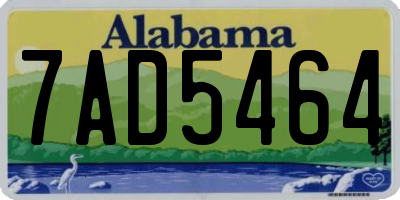 AL license plate 7AD5464