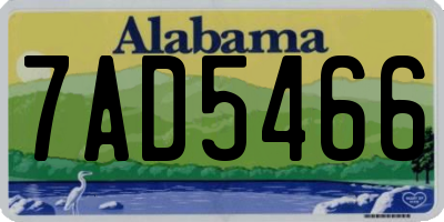 AL license plate 7AD5466