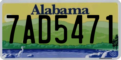 AL license plate 7AD5471