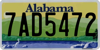 AL license plate 7AD5472