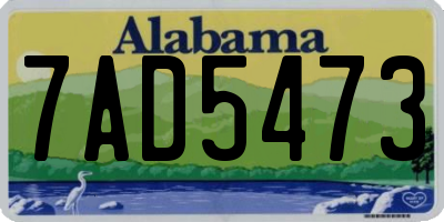 AL license plate 7AD5473