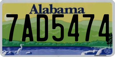 AL license plate 7AD5474