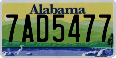 AL license plate 7AD5477