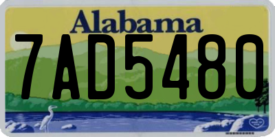 AL license plate 7AD5480