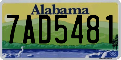 AL license plate 7AD5481