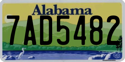 AL license plate 7AD5482