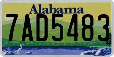 AL license plate 7AD5483