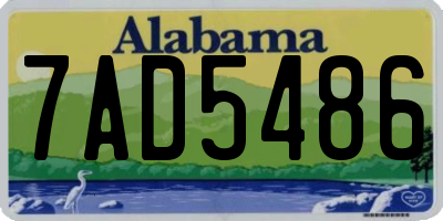 AL license plate 7AD5486