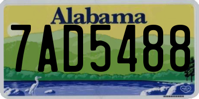 AL license plate 7AD5488