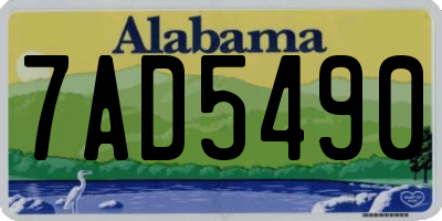 AL license plate 7AD5490
