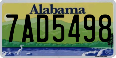 AL license plate 7AD5498