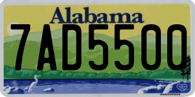 AL license plate 7AD5500
