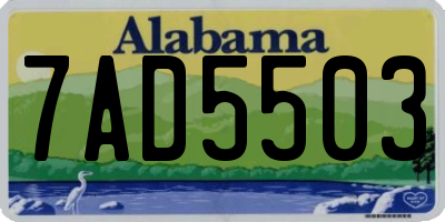AL license plate 7AD5503