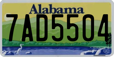 AL license plate 7AD5504