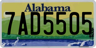 AL license plate 7AD5505