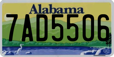 AL license plate 7AD5506