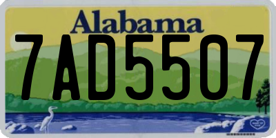 AL license plate 7AD5507
