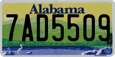 AL license plate 7AD5509