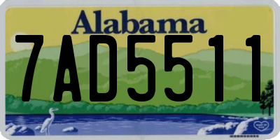 AL license plate 7AD5511