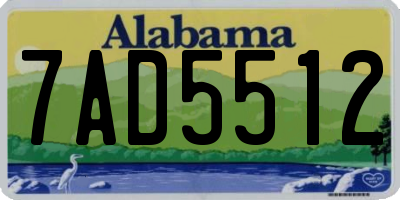 AL license plate 7AD5512