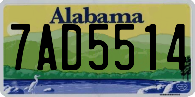 AL license plate 7AD5514