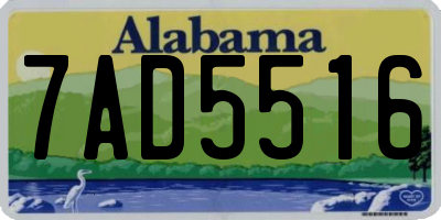 AL license plate 7AD5516