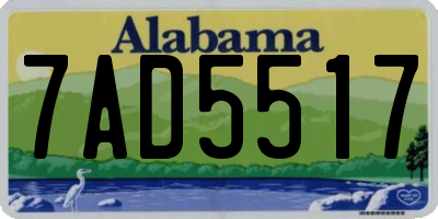 AL license plate 7AD5517