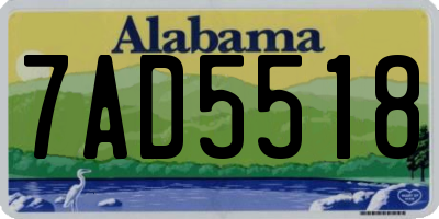 AL license plate 7AD5518