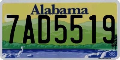 AL license plate 7AD5519