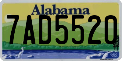 AL license plate 7AD5520