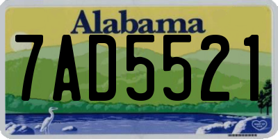 AL license plate 7AD5521