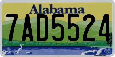 AL license plate 7AD5524